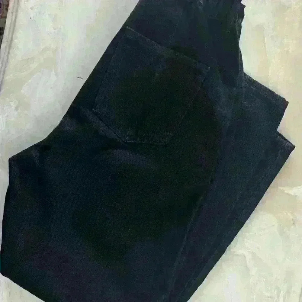 Mango MNG High Waisted Black Mom Jeans Relaxed Straight Leg Size 2